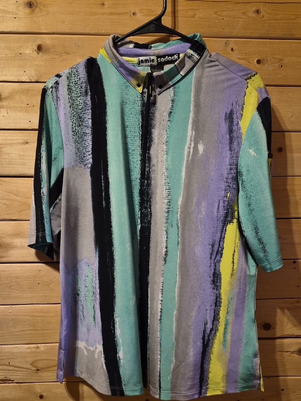 Womens Jamie Sadock Pastel Hues Striped Shirt Size Large